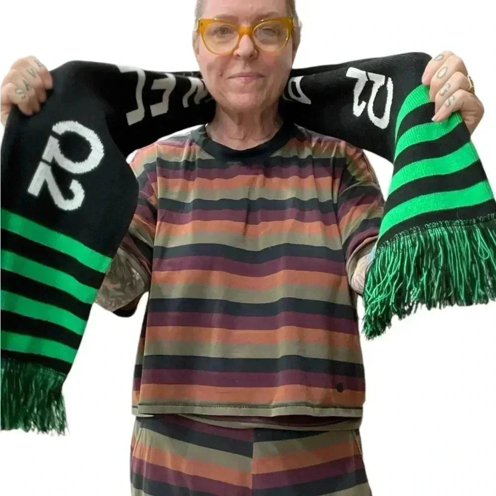 Austin FC Scarf Verde Green Black Austin Texas Game Day Scarf Fringe OS 60” X 7”